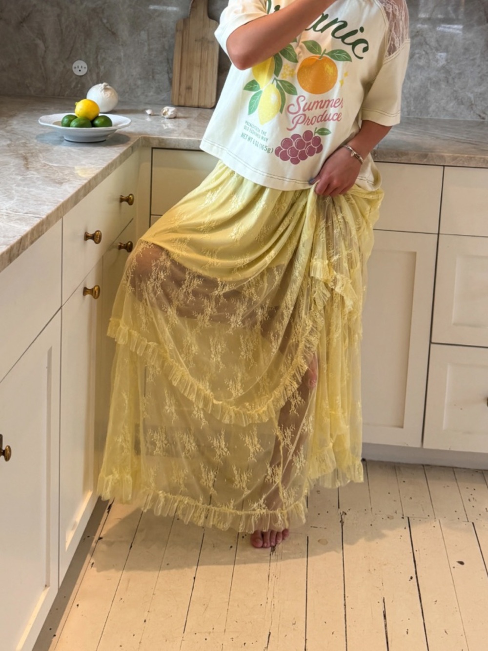 BS12-(🚨PRE ORDER MAY) BLOOMING MAXI SKIRT Yellow floral with liner